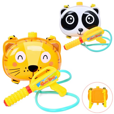 Водяний автомат, 21 см, балон на плечі, 21x16x7 см (панда, тигр), 31.5x32x7 см