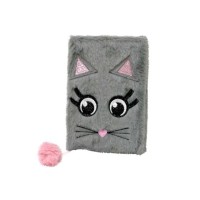 Блокнот хутряний Котик з помпончиком 5246, А5, 80 аркушів, клітинка