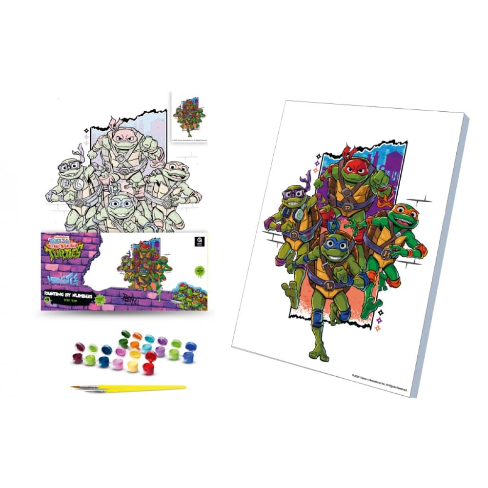 Набір для розпису по номерах Qbee "Черепашки Ніндзя: Команда героїв" 30х40 см QB914-006
