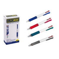 Ручка кулькова 3 в 1, синій, чорний, червоний, 12 шт.