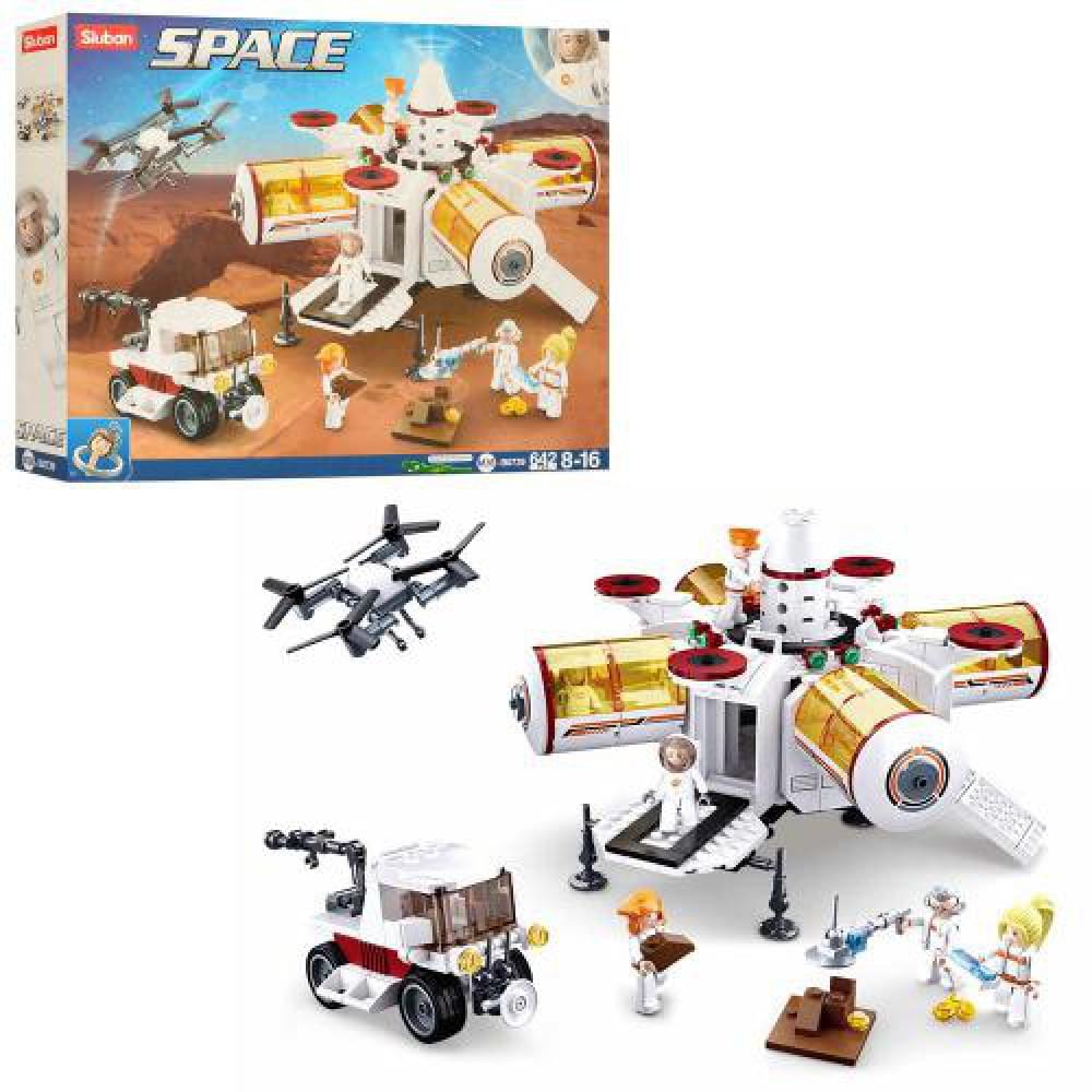 Конструктор SLUBAN космическая станция-база, фигурки, 642дет, в кор-ке, 47,5-38-8см /8/