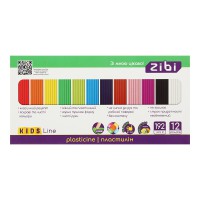 Пластилін кольоровий Zibi KIDS Line, 12 кольорів, 192 г, ZB.6274