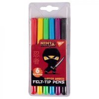 Фломастери Yes Ninja, 6 кольорів