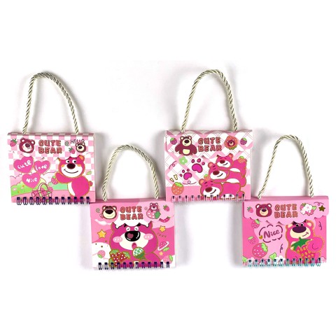 Блокнот на спіралі Сумочка-Ведмедик WZ-002, 70 аркушів, 9x11.5 см (В асортименті)