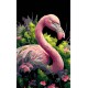 Набір для розпису по номерах Фламінго в океані кольорів, на чорному фоні, 50x25 см, BH5025-1