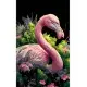 Набір для розпису по номерах Фламінго в океані кольорів, на чорному фоні, 50x25 см, BH5025-1