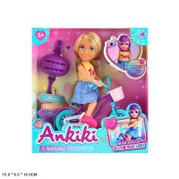 Лялька 13 см з велосипедом та аксесуарами