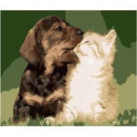 Набір для розпису по номерах Хвостаті друзі, Strateg, 40x50 см, DY225