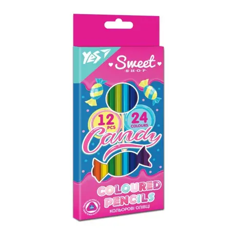 Олівці кольорові Yes Sweet Cream, 12/24 кольори