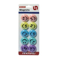Магніти смайли пастельних кольорів, 3 см, 10 шт.