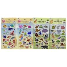 Наклейка об'ємна "Тварини, риби" 22 * 10см12в. мікс/уп.(100*12) ціна за 4 шт. /