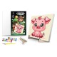 Картина за номерами Qbee Поросятко з дерев’яною підставкою 25×25 см QB900-014