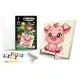 Картина за номерами Qbee Поросятко з дерев’яною підставкою 25×25 см QB900-014