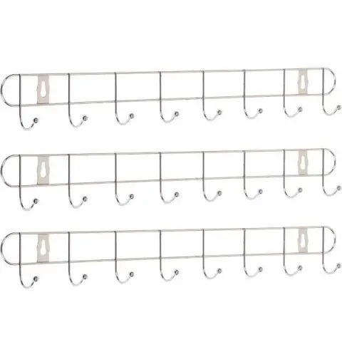 Вішалка настінна на 8 гачків, 54×5×4 см