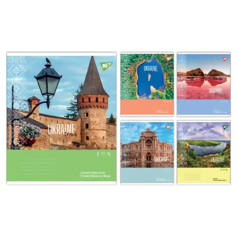 Тетради ученические 48 листов клетка Yes Ukraine travel, 10 шт. в упаковке