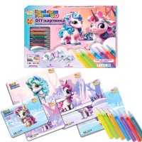 Малюй піском 4FUN Game Club 6 карток 6 кольорів піску щітка 44074