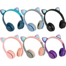 Наушники Bluetooth с ушками и LED-подсветкой MZ-47 складные //