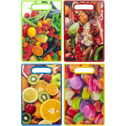 Дошка обробна Фрукти прямокутна 37×23×1 см мікс X3-84