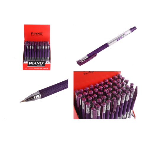 Ручка масляна грип Piano, фіолетова, 50 шт., 350PT-VIO