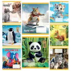 Тетради ученические 12 листов косая линия Тверда Мікс 2, 25 шт. в упаковке