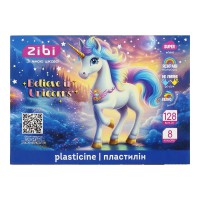 Пластилін Unicorn KIDS Line, 8 кольорів, 128 г
