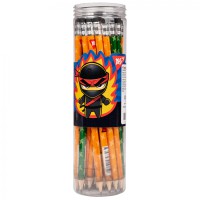 Набір олівців чорнографітних YES Ninja, HB, з гумкою, 36 шт., 280652