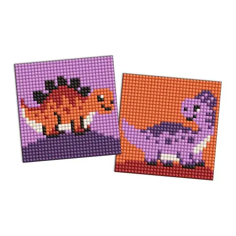 Набір з алмазною мозаїкою на самоклеючій основі для дітей Юрський період Динозавр 1, 2 шт. 9x9 см, AMS1130