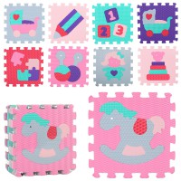 Килимок-пазл Мозаїка EVA Іграшки, 9 деталей, 32x32x1 см, 6 текстур, M2631