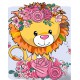 Набір для розпису по номерах Лев у квіточках, Strateg, 30x40 см, SS6717