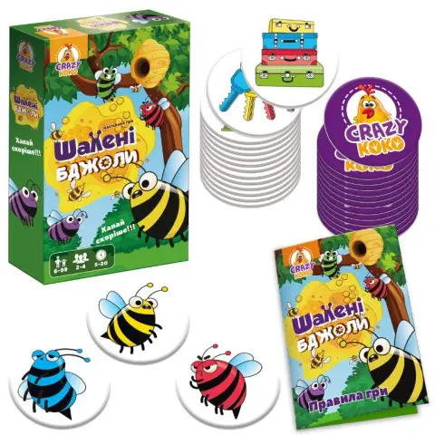 Гра настільна Vladi Toys, розважальна, Шалені бджоли (українською)