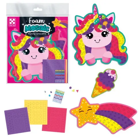 Набір для творчості зі м’якою мозаїкою та стразами Веселий Єдиноріг