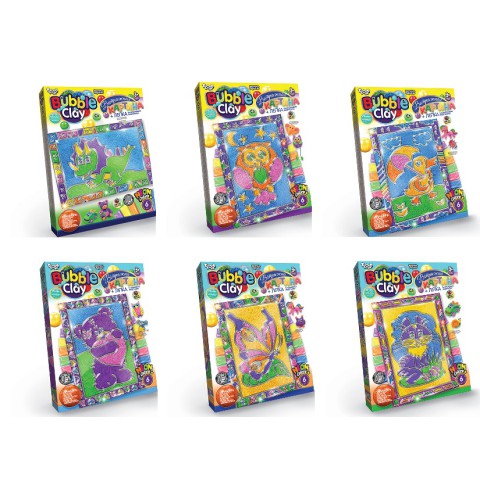 Набір креативної творчості Bubble Clay, вітражна картина (українською/російською), Danko Toys