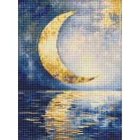 Набір з алмазною мозаїкою на підрамнику Відбиток місяця Ideyka AMO8211, 30x40 см