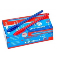 Набір ручок пластикових кулькова синя A155с