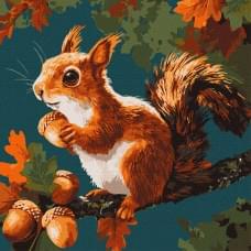 Набір для розпису по номерах "Горіхові скарби осені" Ideyka 40х50см КНО6817