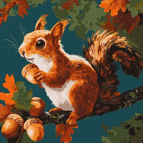 Картина за номерами Горіхові скарби осені Ideyka 40×50 см КНО6817