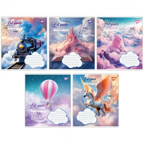 Зошити учнівські 18 аркушів клітинка Yes Let your dreams, 25 шт. в упаковці