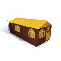 Будинок зі шторками Фламінго, 2560x1290x1200 мм, коричнево-жовтий