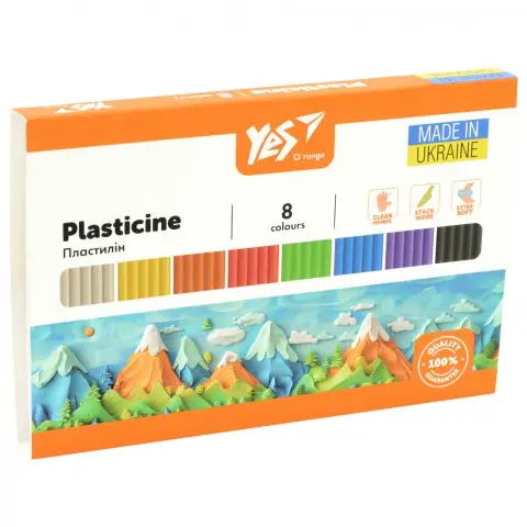 Пластилін Yes Orange Line, 8 кольорів, 160 г
