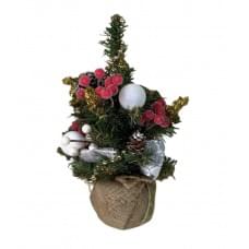 Ялинка новорічна штучна з прикрасами 25см ЯН05