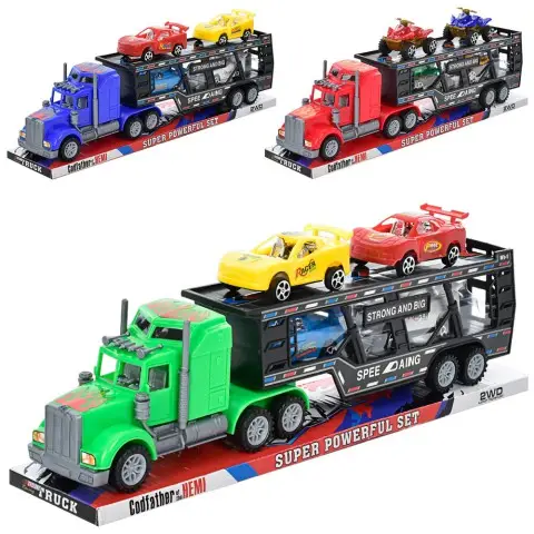 Трейлер, 38 см, інерція, машинки, квадроцикл, 40x8x13 см (В асортименті)