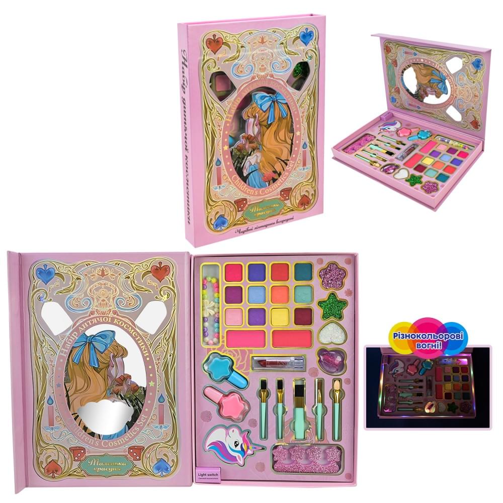 Косметика батар. палетка, лак, помада, тіні, світло, аксес кор. 18*3*25см /72-6/