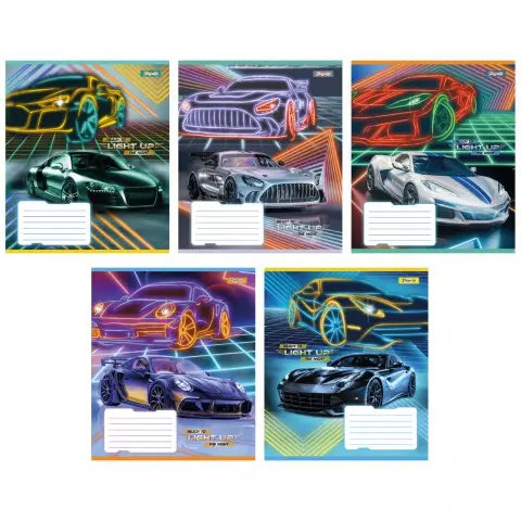 Тетради ученические 96 листов линия 1В Lights up, 5 шт. в упаковке