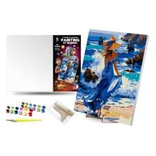 Набір для розпису по номерах Qbee "Я - Стихія" з дерев'яною підставкою 40х50см QB900-033