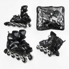 Роликові ковзани 39-43 розмір, колеса PVC, колір - чорний INLINE SKATE 94608-L
