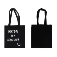 Еко-сумка з ручками чорна з малюнком 3537-1 35×37 см