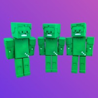 3D Герой Майнкрафт зелений Стів, 15 см, рухливий