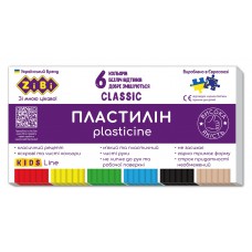 Пластилін classic 6 кольорів, 120г, kids line