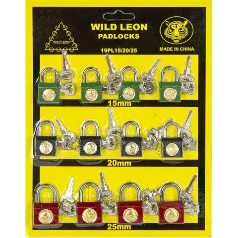 Набір навісних замків 12 шт (15/20/25 мм) HCS-12