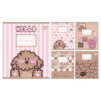 Зошити учнівські 12 аркушів клітинка Yes Hello Puppy, 25 шт. в упаковці